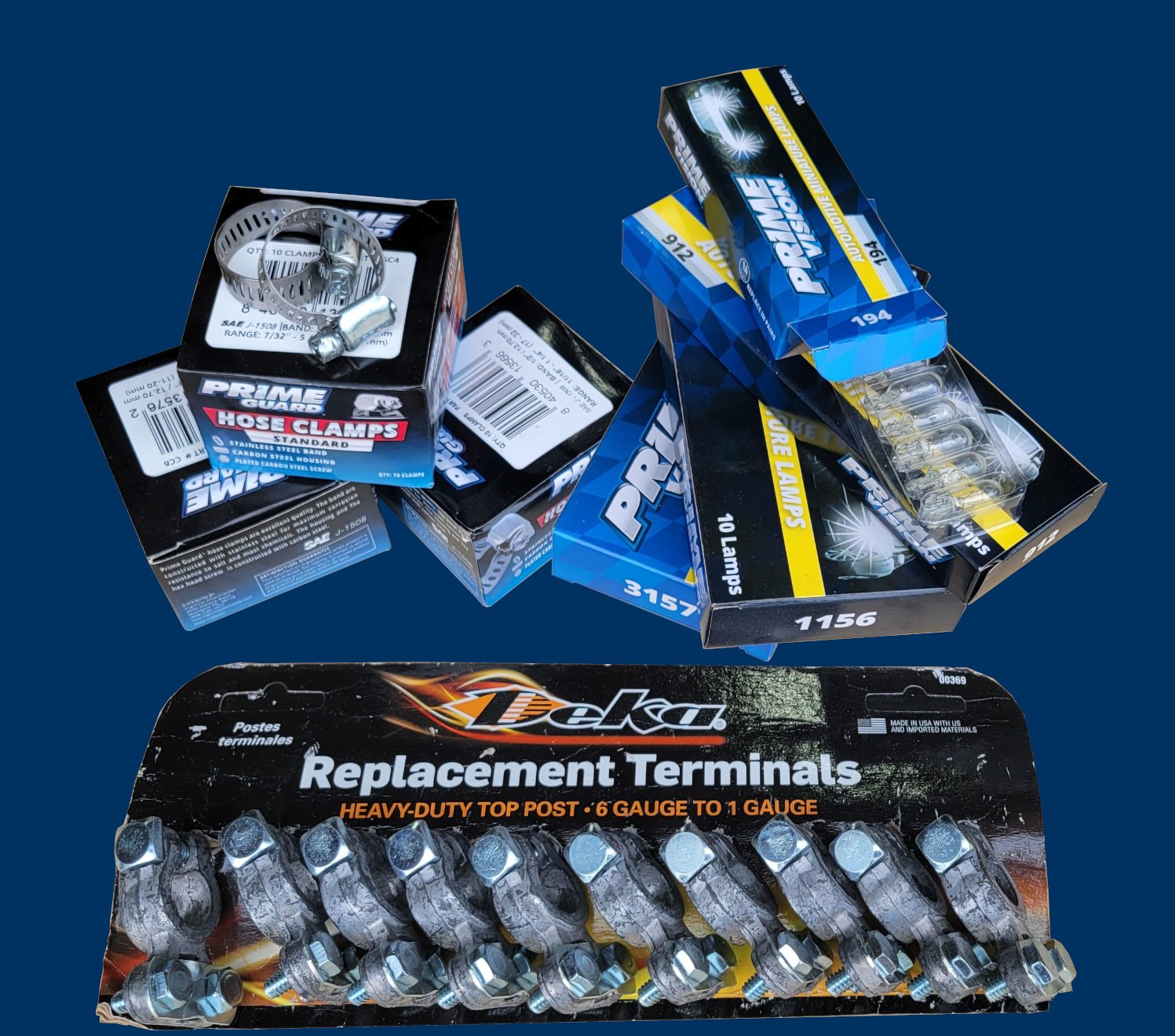 Bulbs, Hose Clamps, & Battery Terminals